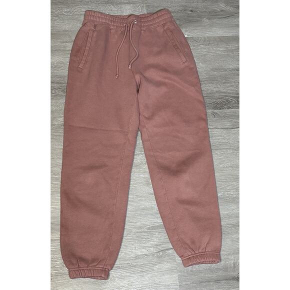 Abercrombie Fleece Joggers Mens Small Brown Tapered Sweatpants Fitness Training - Picture 1 of 3